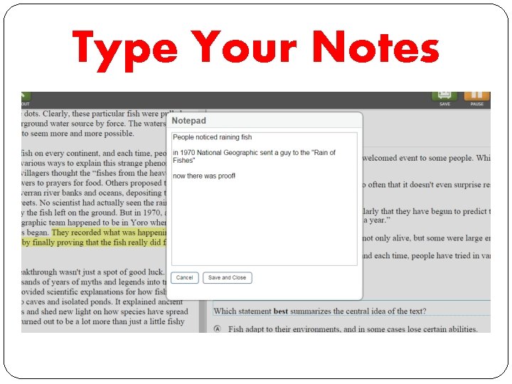 Type Your Notes 