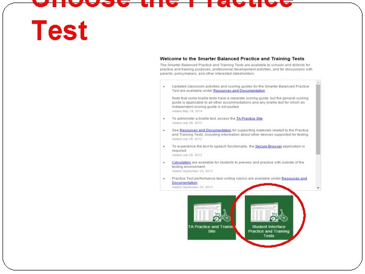 Choose the Practice Test 