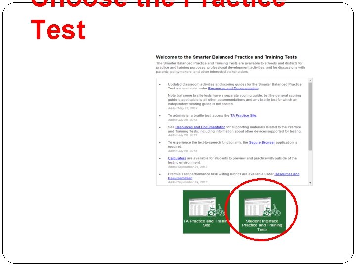 Choose the Practice Test Choose the Practice Test