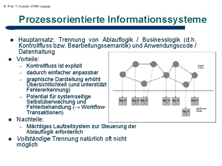 © Prof. T. Kudraß, HTWK Leipzig Prozessorientierte Informationssysteme l l Hauptansatz: Trennung von Ablauflogik