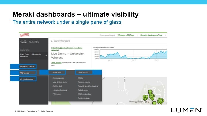 Meraki dashboards – ultimate visibility The entire network under a single pane of glass