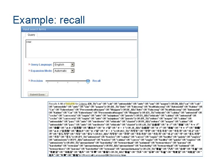 Example: recall 