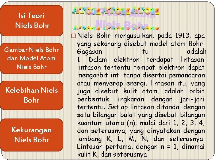 Isi Teori Niels Bohr � Niels Bohr mengusulkan, pada 1913, apa Gambar Niels Bohr