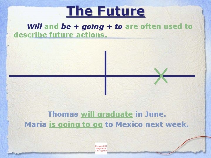 The Future Will and be + going + to are often used to describe