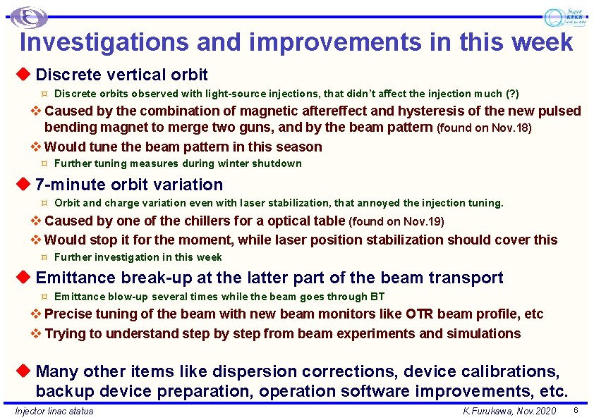 Investigations and improvements in this week u Discrete vertical orbit ³ Discrete orbits observed