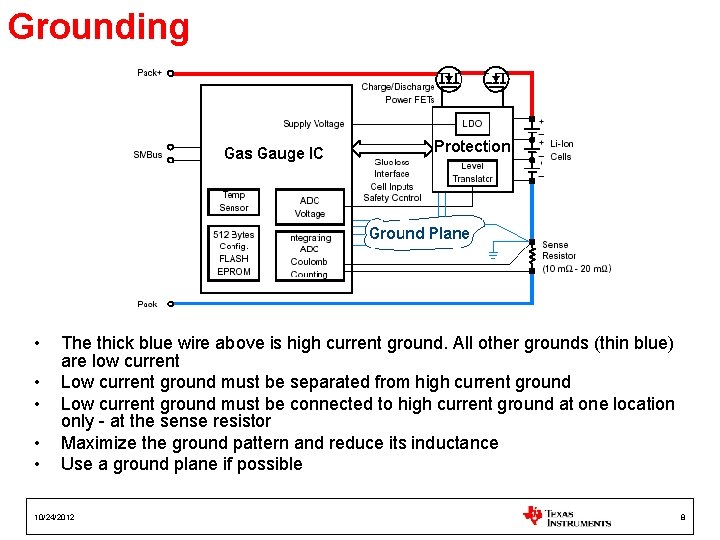 Grounding • • • The thick blue wire above is high current ground. All