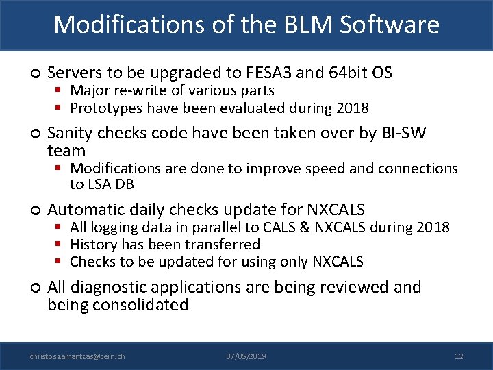 Modifications of the BLM Software Servers to be upgraded to FESA 3 and 64