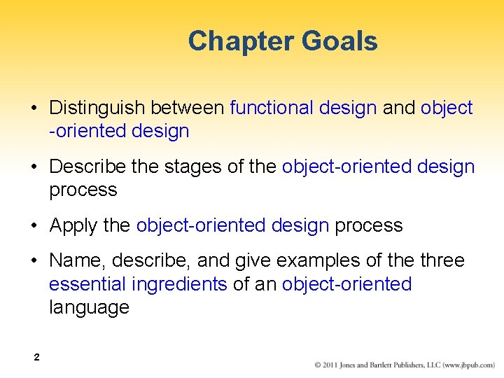 Chapter 9 ObjectOriented Design and HighLevel Programming Languages