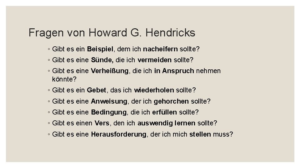 Fragen von Howard G. Hendricks ◦ Gibt es ein Beispiel, dem ich nacheifern sollte?