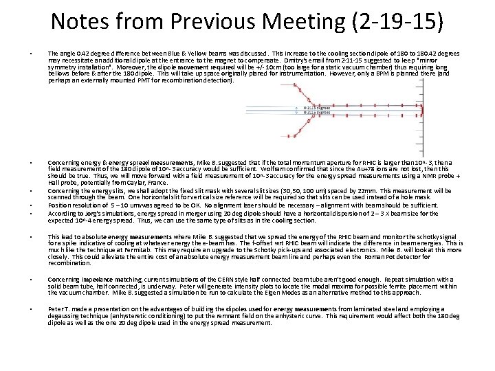 Notes from Previous Meeting (2 -19 -15) • The angle 0. 42 degree difference