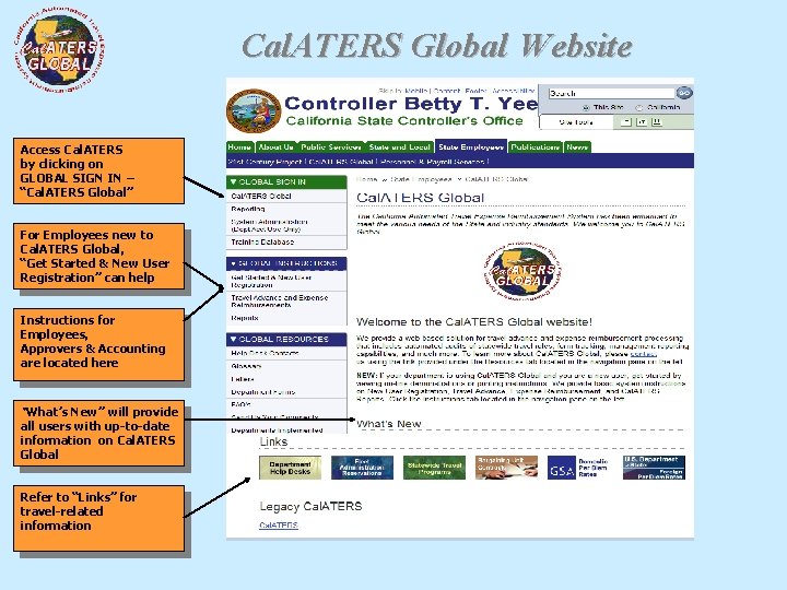 Cal. ATERS Global Website Access Cal. ATERS by clicking on GLOBAL SIGN IN –