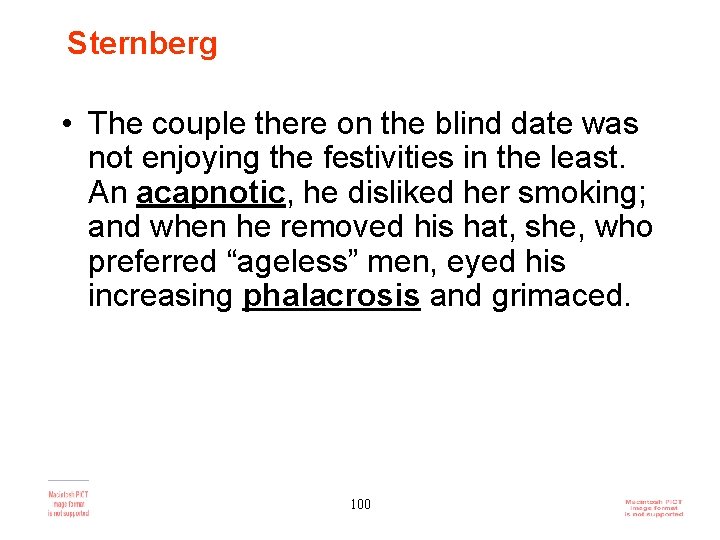 Sternberg • The couple there on the blind date was not enjoying the festivities