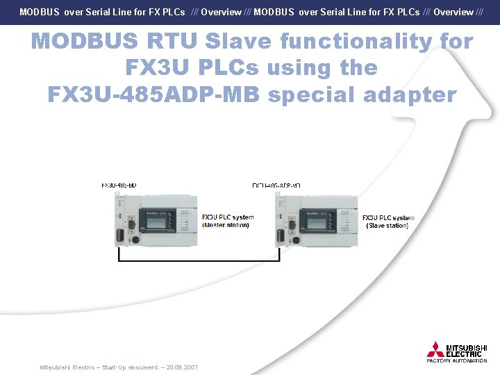 MODBUS over Serial Line for FX PLCs /// Overview /// MODBUS RTU Slave functionality
