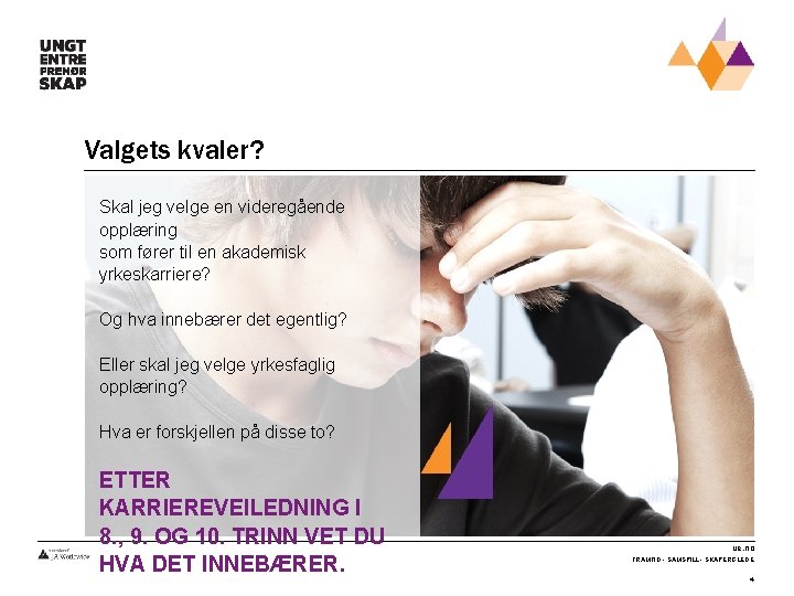 Valgets kvaler? Skal jeg velge en videregående opplæring som fører til en akademisk yrkeskarriere?