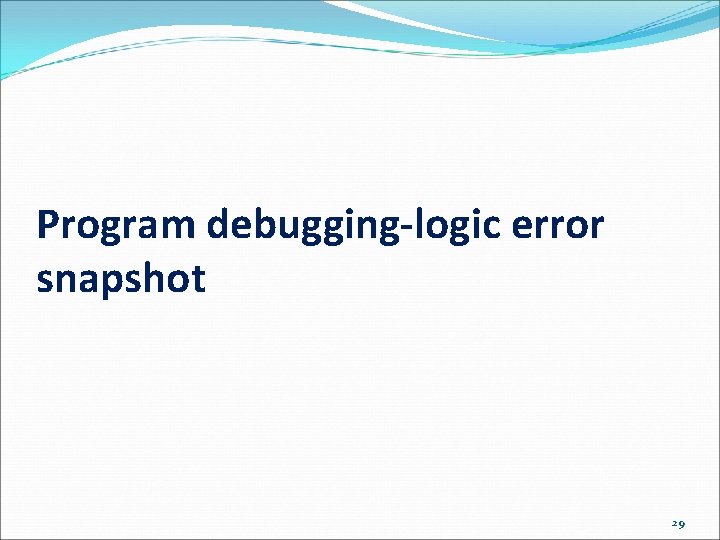 Program debugging-logic error snapshot 29 