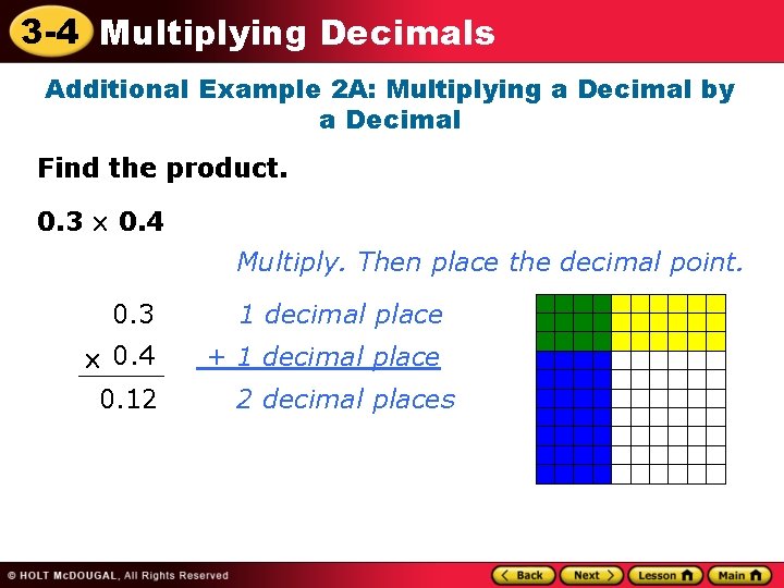 3 4 Multiplying Decimals Warm Up Problem of