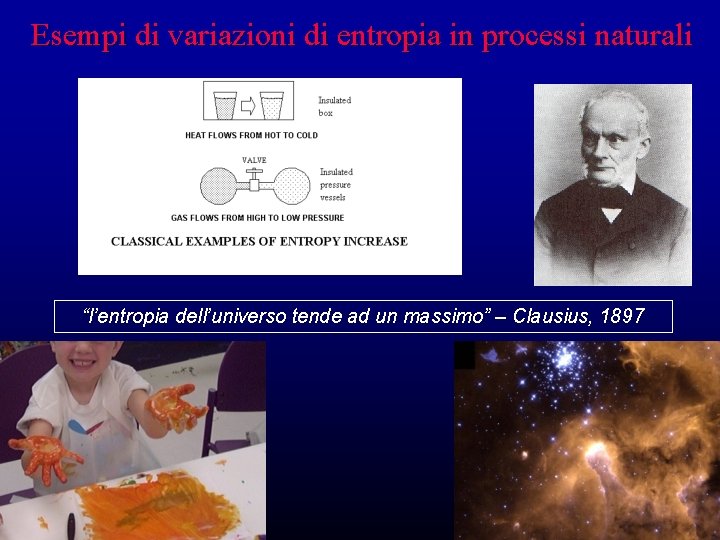 Esempi di variazioni di entropia in processi naturali “l’entropia dell’universo tende ad un massimo”