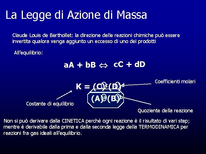 La Legge di Azione di Massa Claude Louis de Berthollet: la direzione delle reazioni