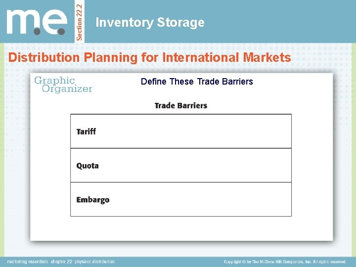 Section 22. 2 Inventory Storage Distribution Planning for International Markets Define These Trade Barriers