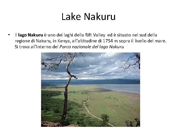 Lake Nakuru • Il lago Nakuru è uno dei laghi della Rift Valley ed Lake Nakuru • Il lago Nakuru è uno dei laghi della Rift Valley ed