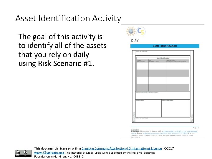 Asset Identification Activity The goal of this activity is to identify all of the