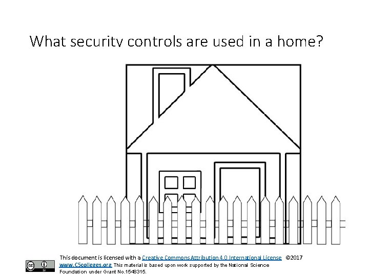 What security controls are used in a home? This document is licensed with a
