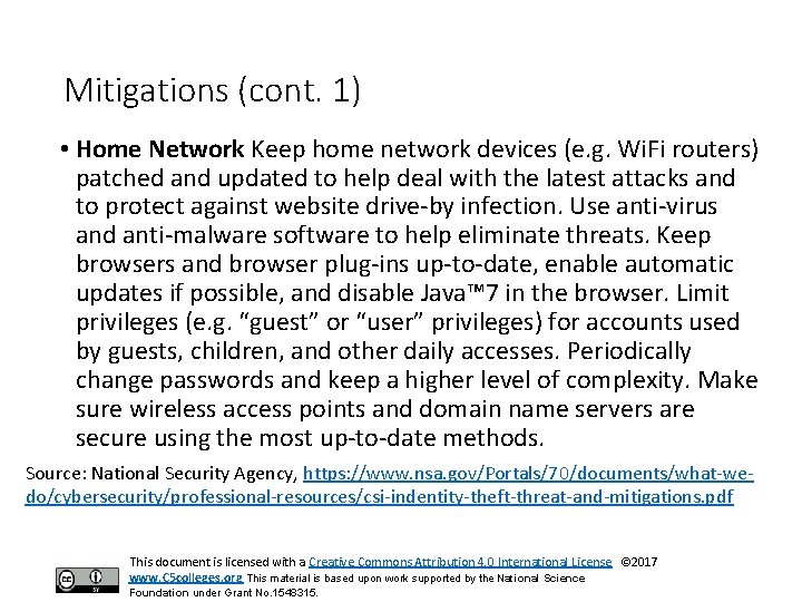 Mitigations (cont. 1) • Home Network Keep home network devices (e. g. Wi. Fi