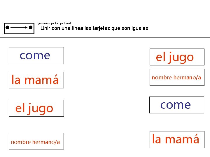 ¿Qué crees que hay que hacer? Unir con una línea las tarjetas que son ¿Qué crees que hay que hacer? Unir con una línea las tarjetas que son