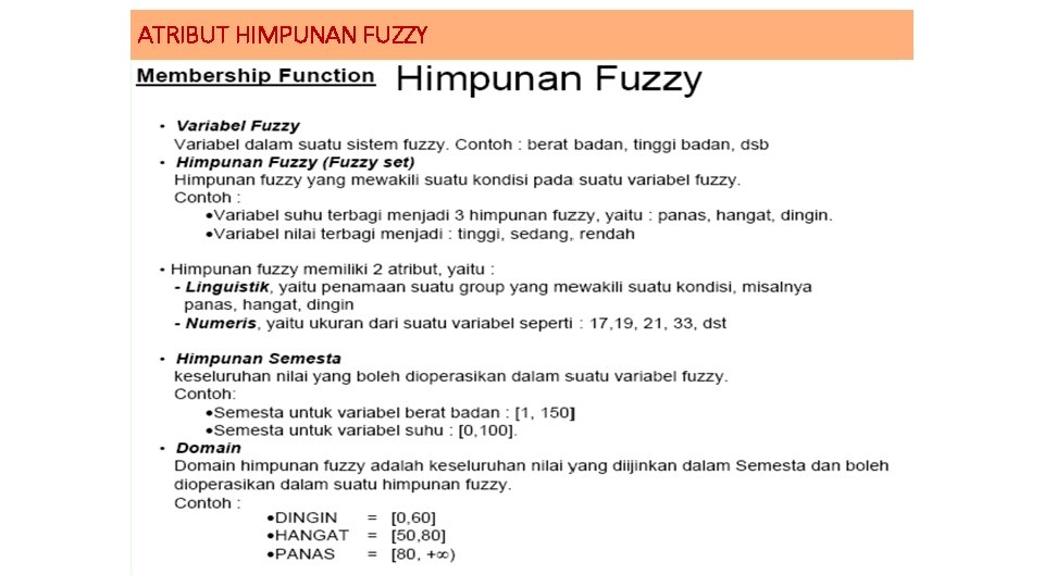 ATRIBUT HIMPUNAN FUZZY 