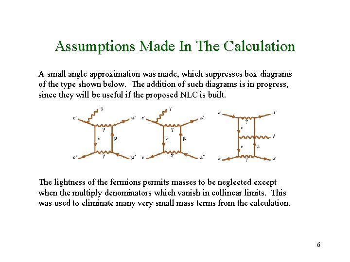 Assumptions Made In The Calculation A small angle approximation was made, which suppresses box