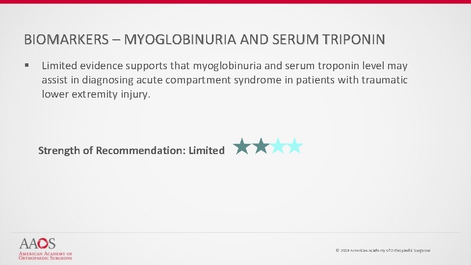 BIOMARKERS – MYOGLOBINURIA AND SERUM TRIPONIN § Limited evidence supports that myoglobinuria and serum
