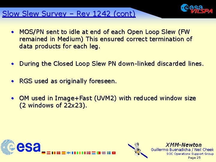 Slow Slew Survey – Rev 1242 (cont) · MOS/PN sent to idle at end