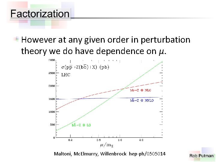 However at any given order in perturbation theory we do have dependence on μ.