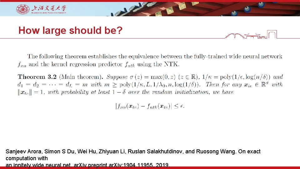 How large should be? Sanjeev Arora, Simon S Du, Wei Hu, Zhiyuan Li, Ruslan