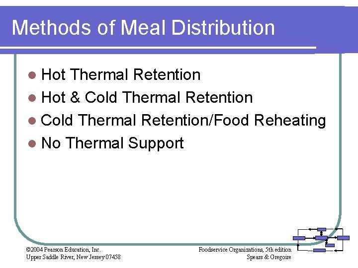 Methods of Meal Distribution l Hot Thermal Retention l Hot & Cold Thermal Retention