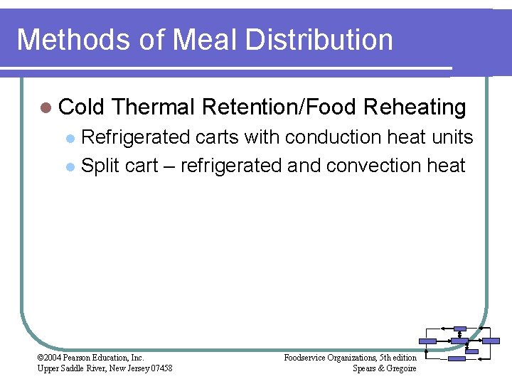 Methods of Meal Distribution l Cold Thermal Retention/Food Reheating Refrigerated carts with conduction heat