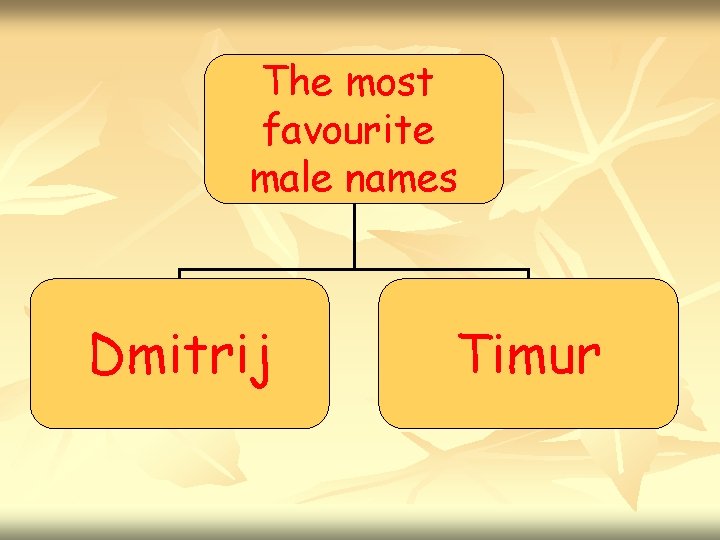 The most favourite male names Dmitrij Timur 