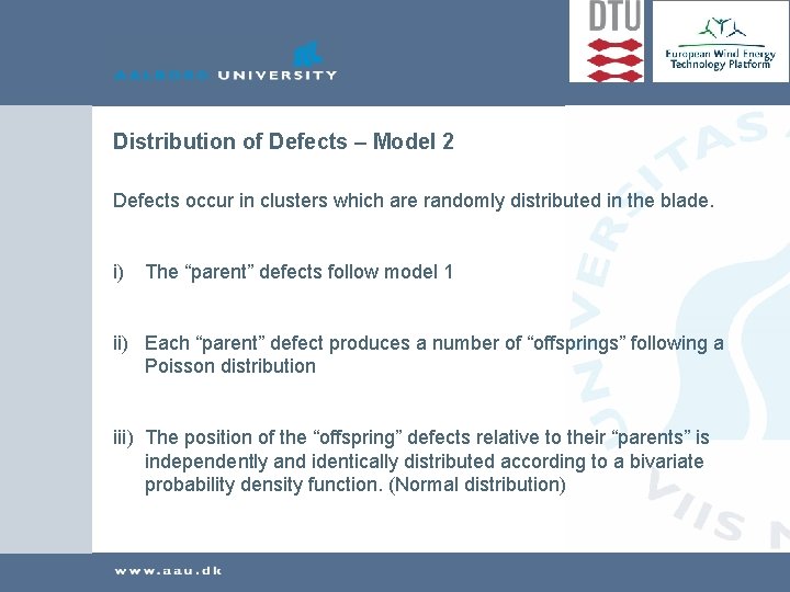Distribution of Defects in Wind Turbine Blades Reliability