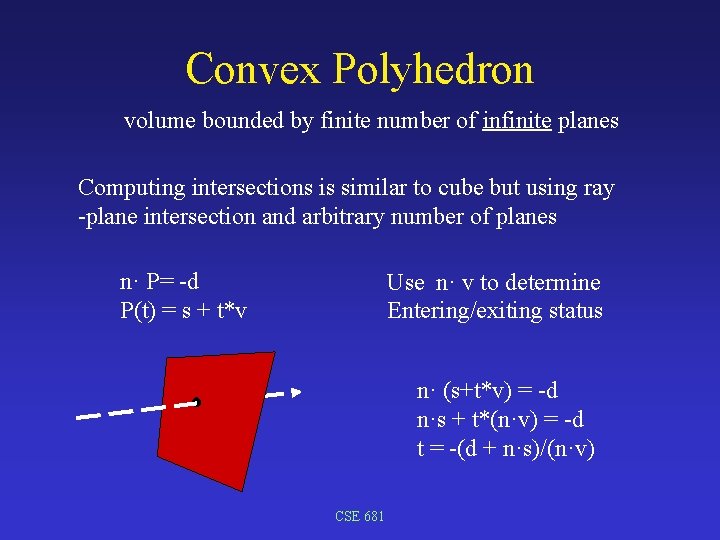 Convex Polyhedron volume bounded by finite number of infinite planes Computing intersections is similar