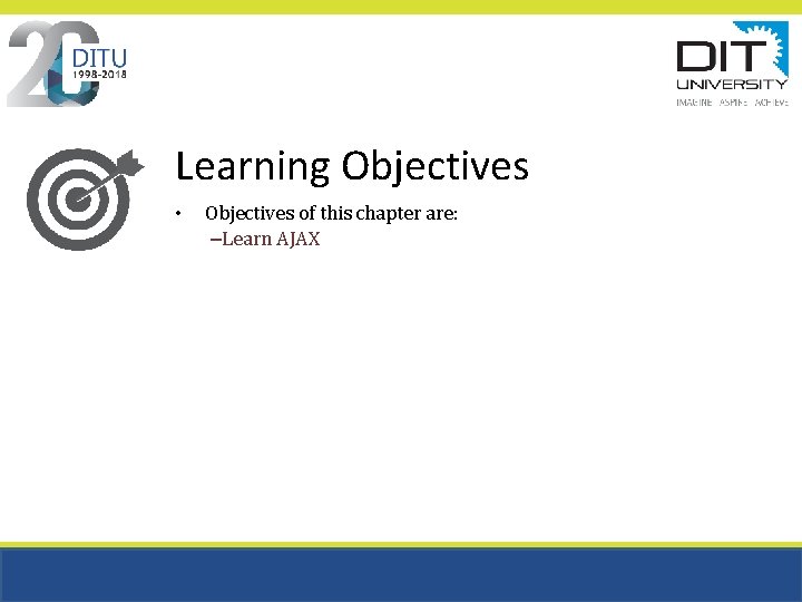 Learning Objectives • Objectives of this chapter are: –Learn AJAX 