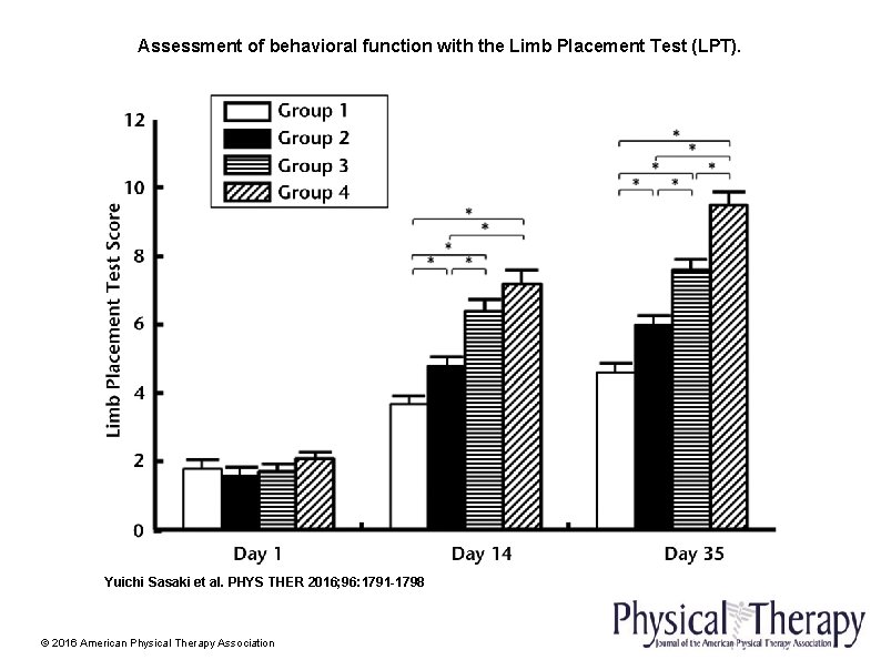 Assessment of behavioral function with the Limb Placement Test (LPT). Yuichi Sasaki et al.