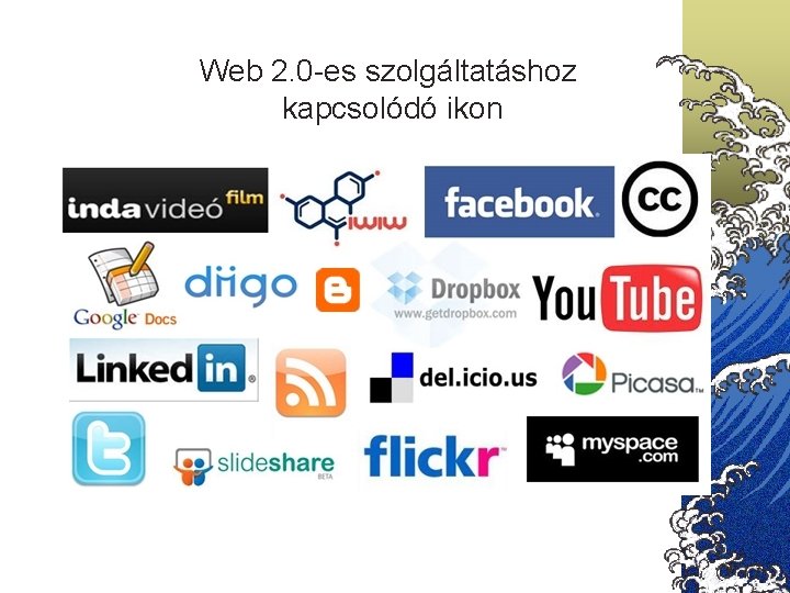 Web 2. 0 -es szolgáltatáshoz kapcsolódó ikon 