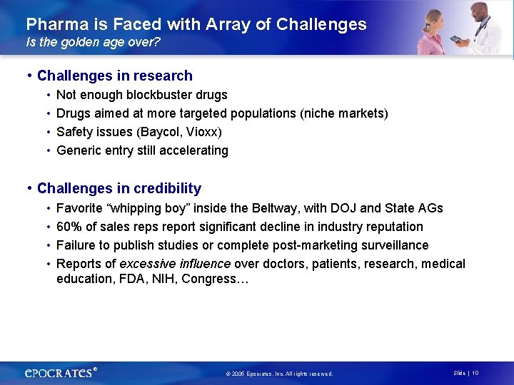 Pharma is Faced with Array of Challenges Is the golden age over? • Challenges