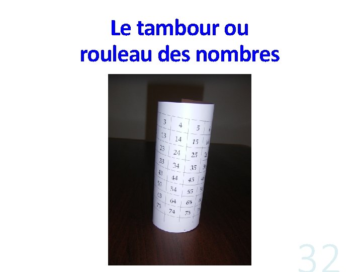 Le tambour ou rouleau des nombres 