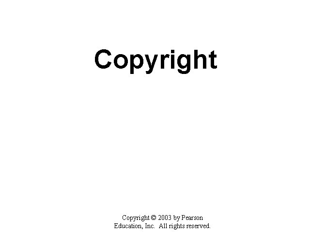 Copyright © 2003 by Pearson Education, Inc. All rights reserved. 