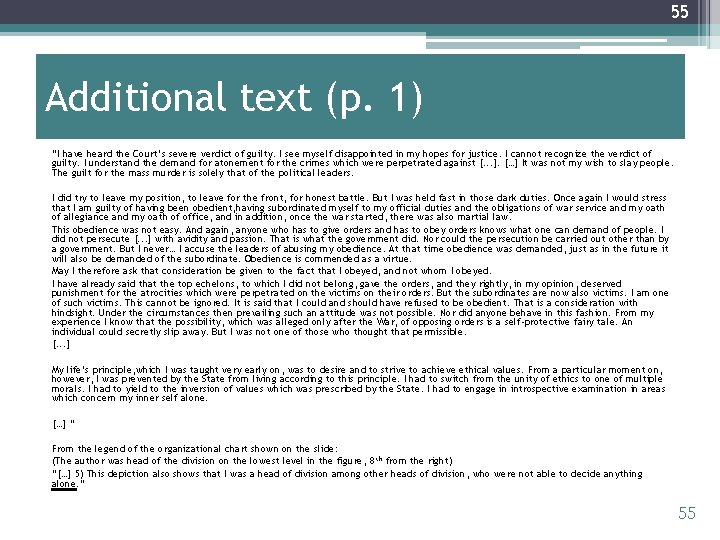 55 Additional text (p. 1) “I have heard the Court’s severe verdict of guilty.