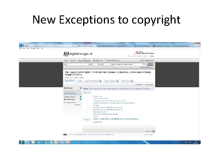New Exceptions to copyright 
