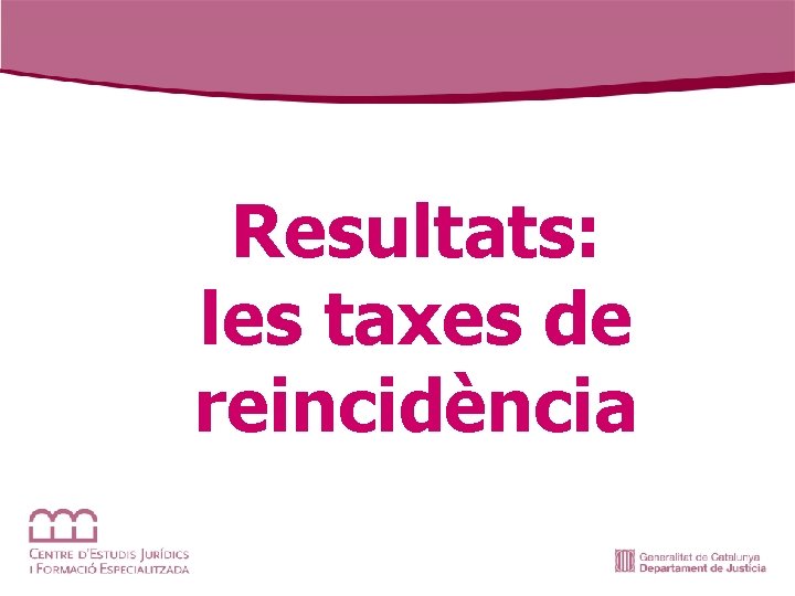 Resultats: les taxes de reincidència 