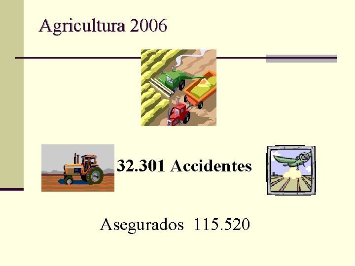 Agricultura 2006 32. 301 Accidentes Asegurados 115. 520 