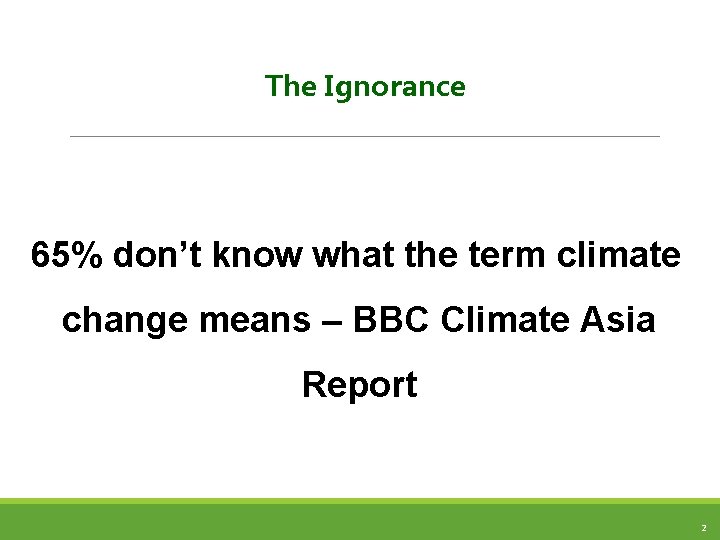 The Ignorance 65% don’t know what the term climate change means – BBC Climate